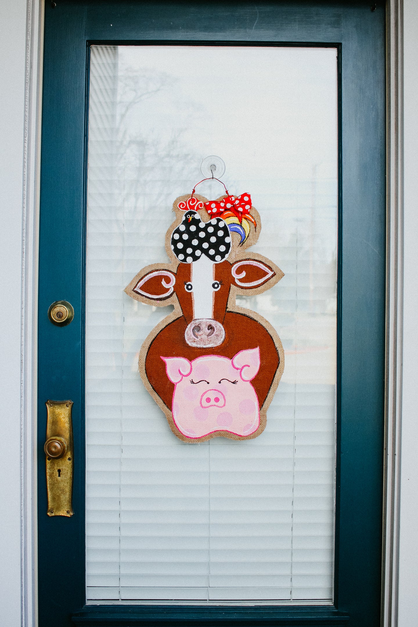 Chicken Pig Cow Door Hanger - DoorCandybyMeg Farm Animal Door Hanger