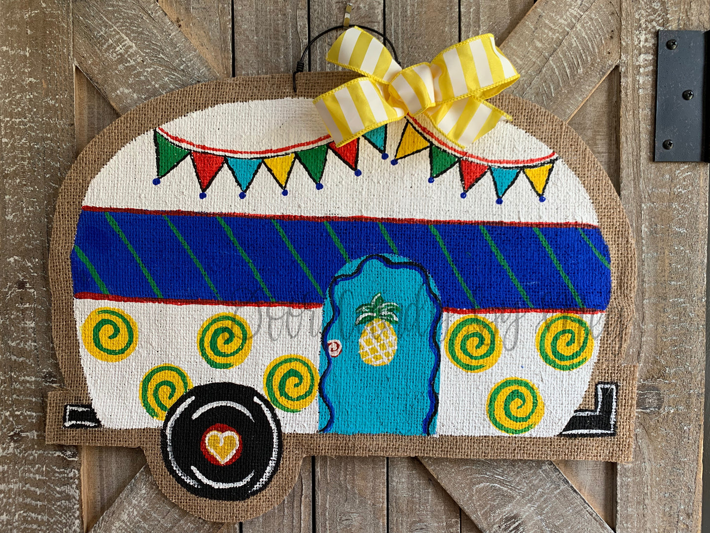 Camper Door Hanger in Red/Blue/Yellow