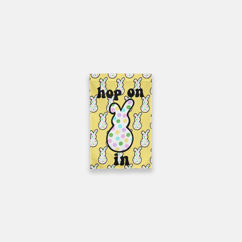 Hop On In Yellow Easter Bunny Garden Flag - 12