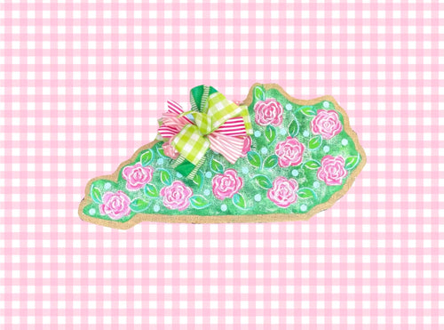 Green and Pink Floral Kentucky Door Hanger