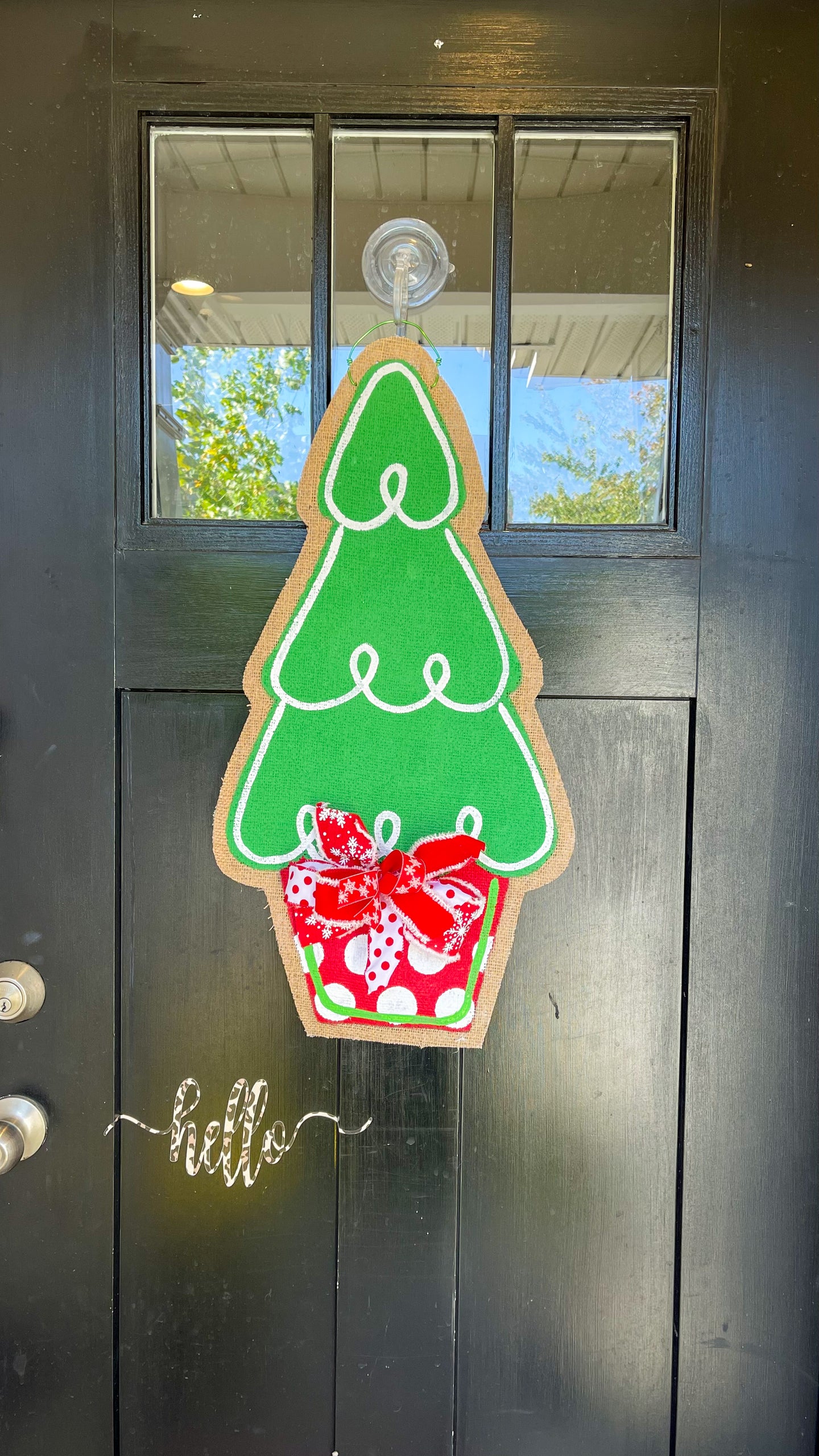 Tree Door Hanger - Christmas Red