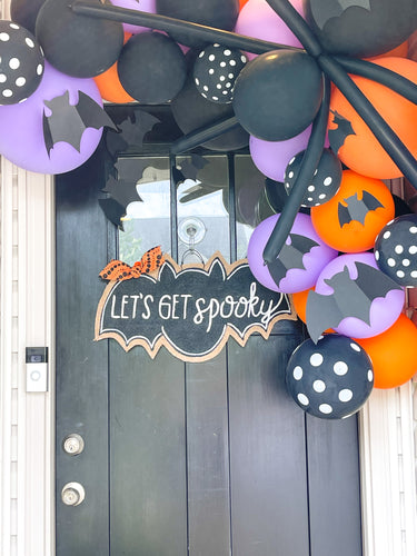 Bat Halloween Door Hanger in Black