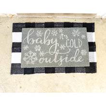 Load image into Gallery viewer, Black &amp; White Buffalo Check Door Mat Rug
