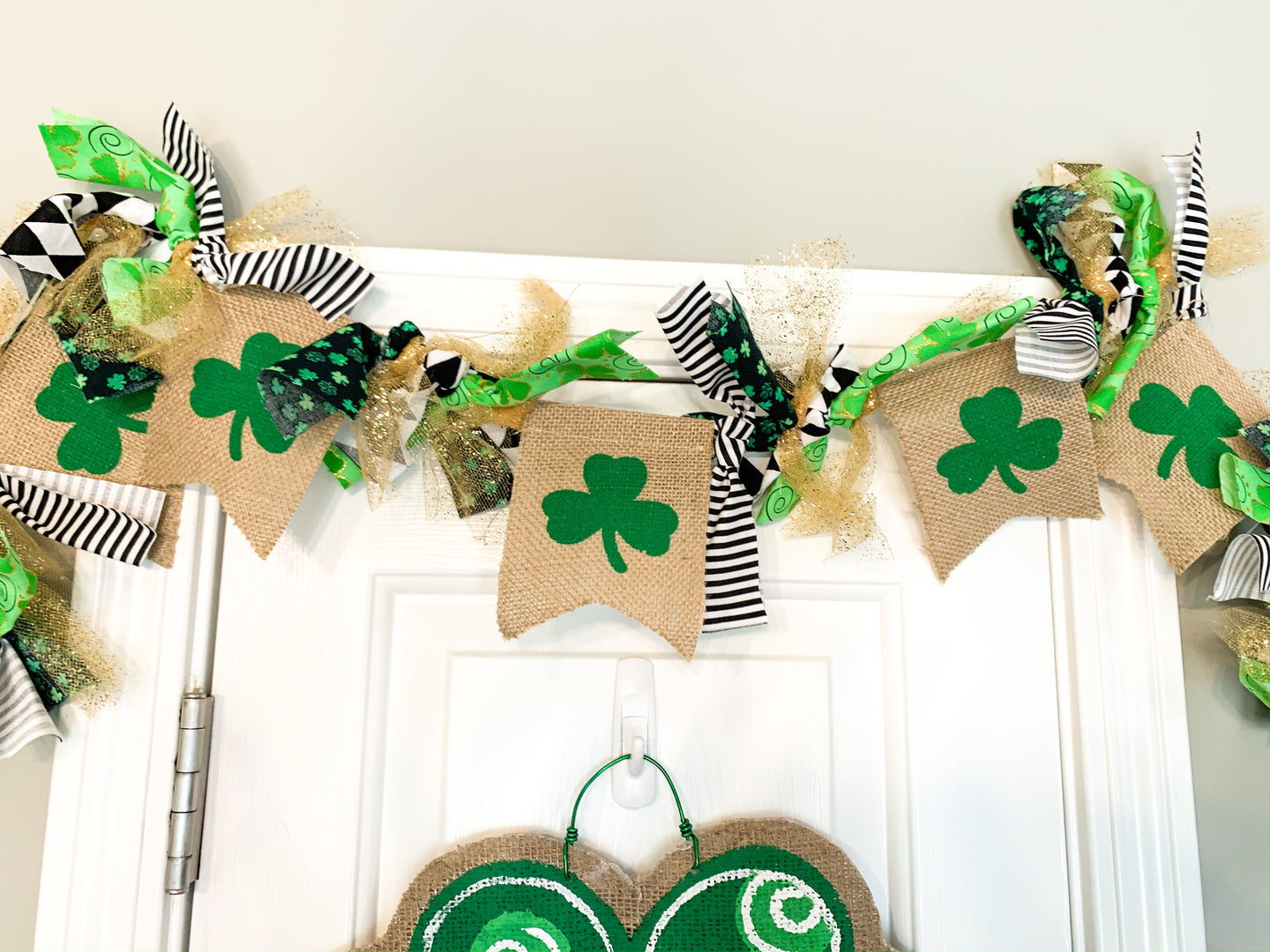 St. Patrick's Day Hand Tied Garland with Gold