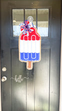 Load image into Gallery viewer, Fourth of July Burlap Door Hanger Patriotic Pop