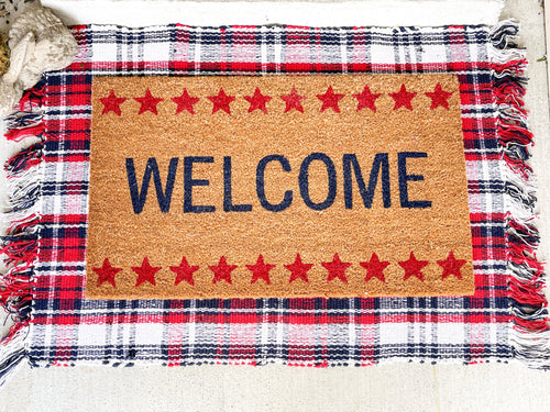 Welcome Stars Coir Door Mat