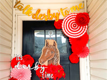 Load image into Gallery viewer, Derby Horse Door Hanger - Run for the Roses Horse Head Door Hanger