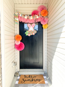 Easter Bunny Burlap Door Hanger - Bunny with Carrot Style DoorCandy