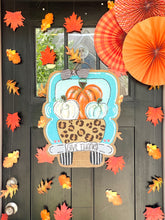 Load image into Gallery viewer, Truck with Pumpkin Door Hanger - Leopard