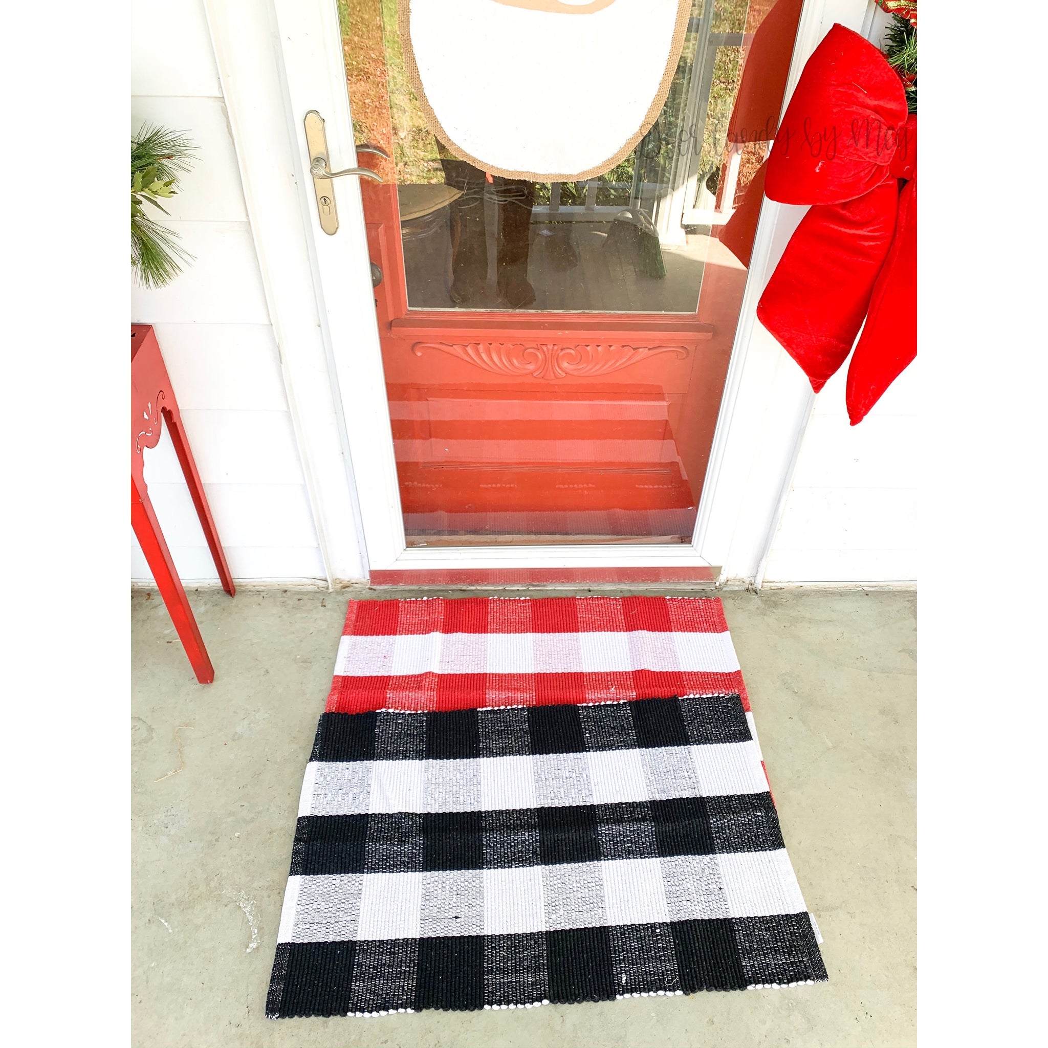 Black And White Buffalo Check Welcome Mat