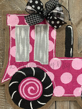 Load image into Gallery viewer, Pink Tractor Burlap Door Hanger - Farm Door Hanger