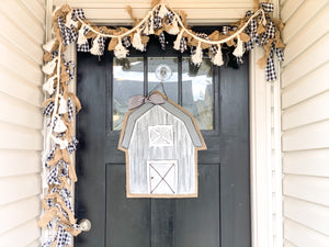 Farm Door Hanger - Little Gray Barn Burlap Door Hanger