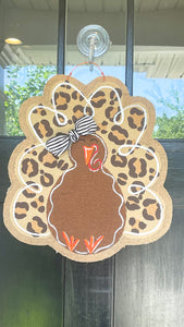 Thanksgiving Turkey Door Hanger - leopard