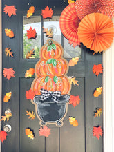 Load image into Gallery viewer, Door Hanger Pumpkin Topiary - Medium Orange