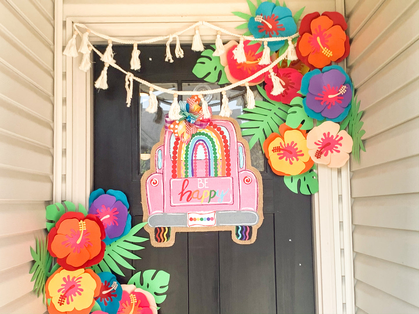 Be Happy Rainbow Truck Door Hanger