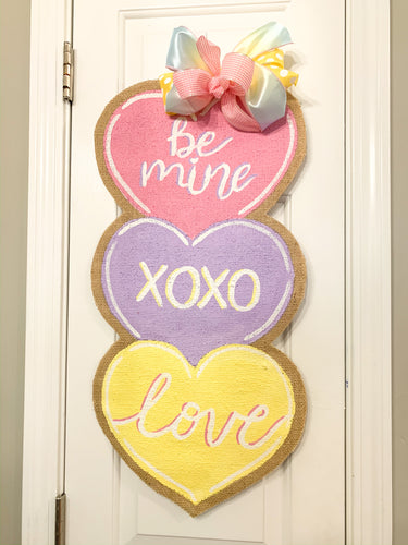 Valentine’s Day Conversation Hearts Door Hanger