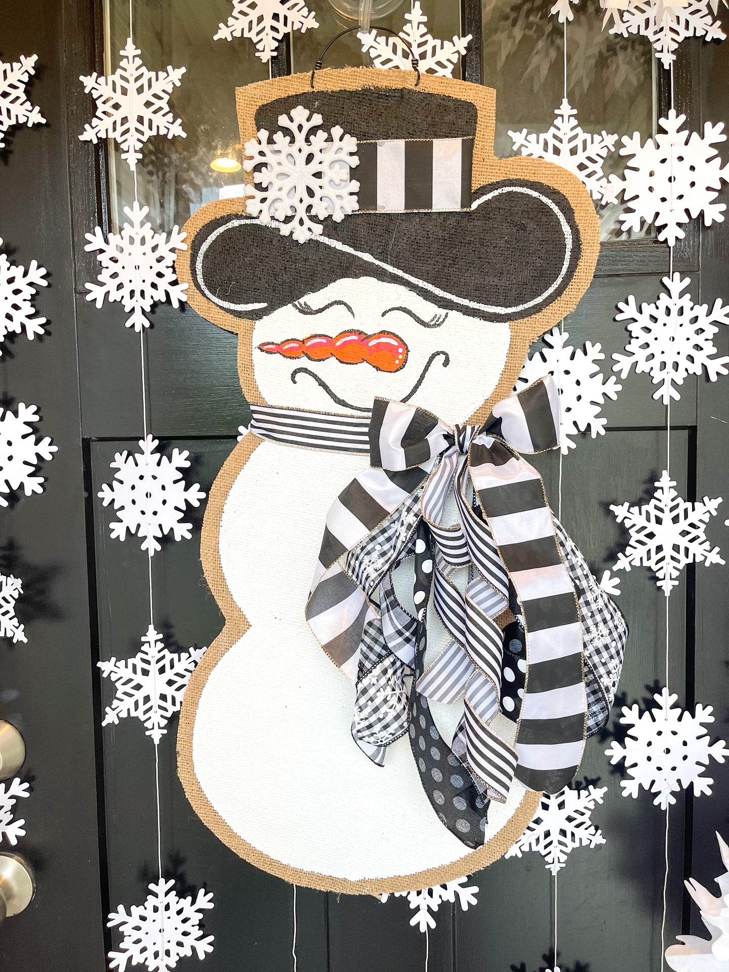 Sassy Snowgal in Black and White Mixed Ribbons