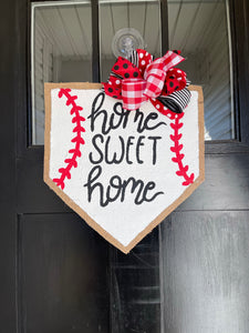 Baseball Home Plate Door Hanger in Home Sweet Home