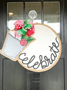 Celebrate Circle Door Hanger with Mint Julep Add On