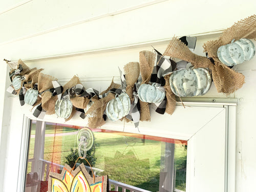 Buffalo Check Galvanized Pumpkin Garland