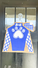 Load image into Gallery viewer, Derby Silk Door Hanger in Royal Blue Cat Paw