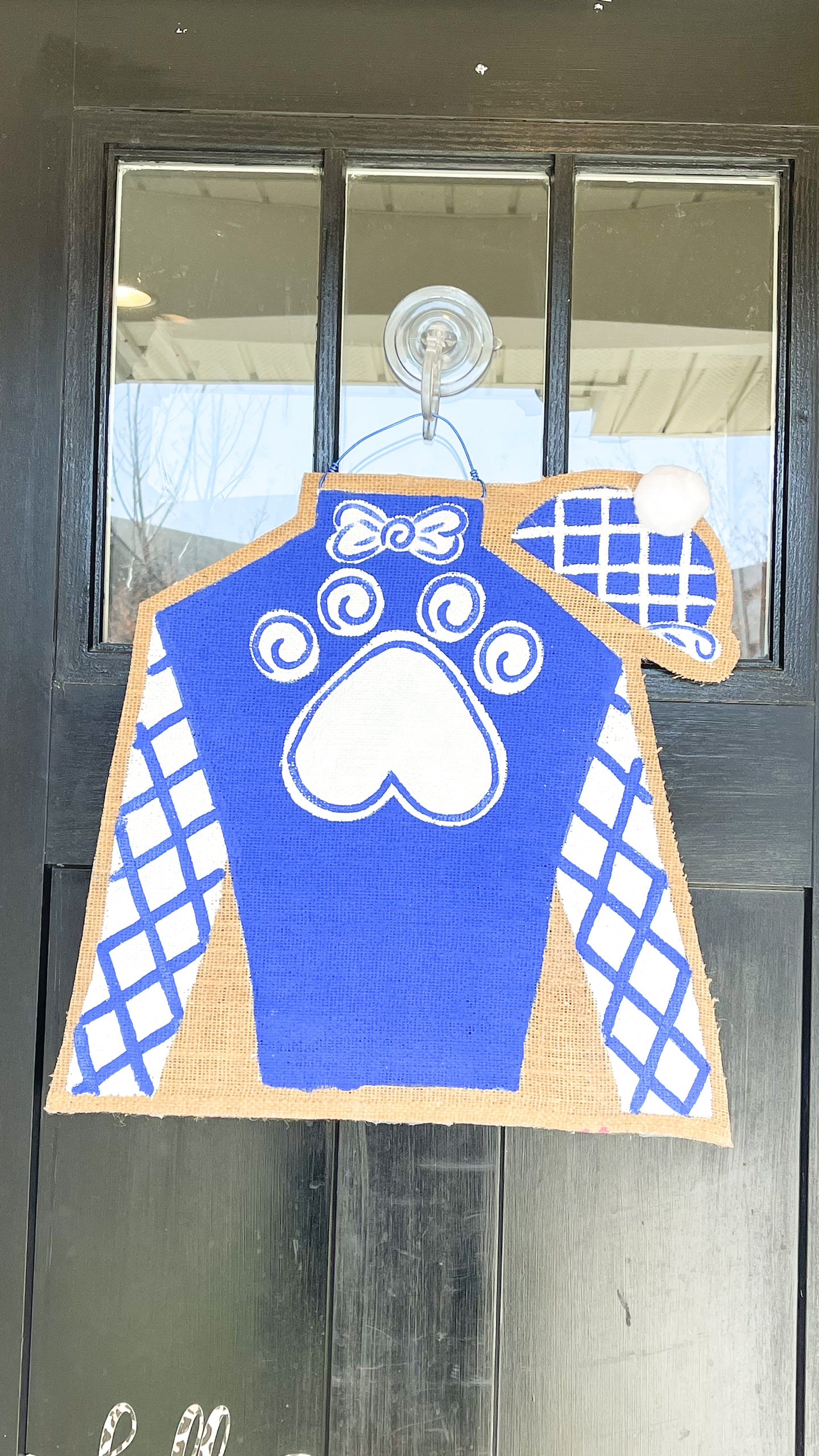 Derby Silk Door Hanger in Royal Blue Cat Paw