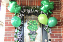 Load image into Gallery viewer, St. Patrick&#39;s Day Shamrock Leopard Topiary Door Hanger with Gold