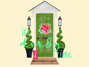 Derby Roses Burlap Door Hanger
