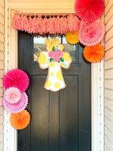 Load image into Gallery viewer, Easter Cross Door Hanger Yellow Polka Dots