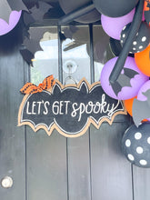 Load image into Gallery viewer, Bat Halloween Door Hanger in Black
