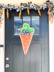 Easter Burlap Door Hanger - Farmhouse Style Carrot