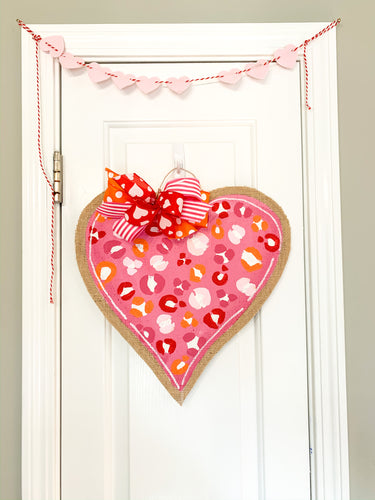 Small Leopard Heart Door Hanger