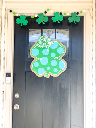 St. Patrick's Day Polka Dot Shamrock Door Hanger