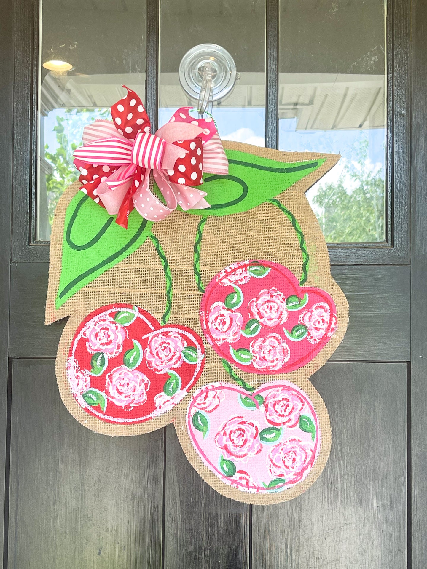 Floral Cherry Door Hanger