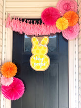 Load image into Gallery viewer, Easter Bunny Burlap Door Hanger - PEEPS style (Yellow)