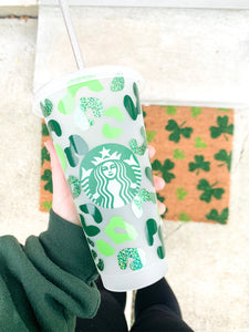 Reusable Cup in St. Patrick’s Day Leopard