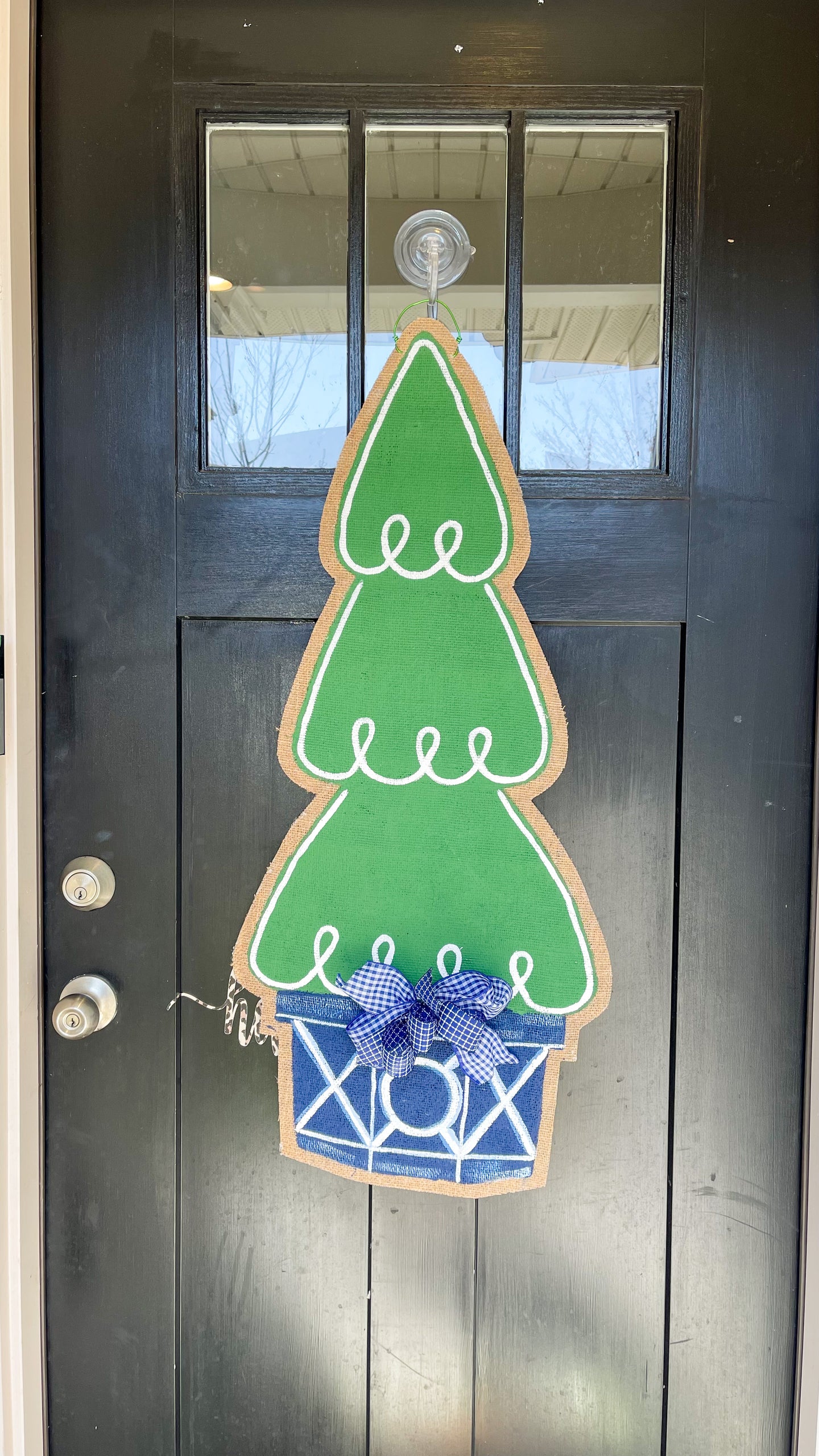 Large Tree Door Hanger in Navy
