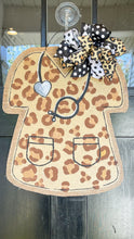 Load image into Gallery viewer, Medical Professional Door Hanger - Leopard Scrubs
