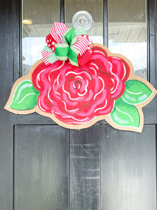 Run for the Roses Burlap Door Hanger