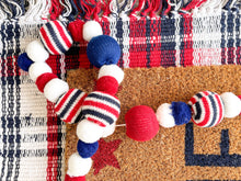 Load image into Gallery viewer, Red, White and Blue Pom Pom Garland