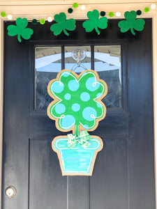St. Patrick's Day Shamrock Polka Dot Topiary Door Hanger