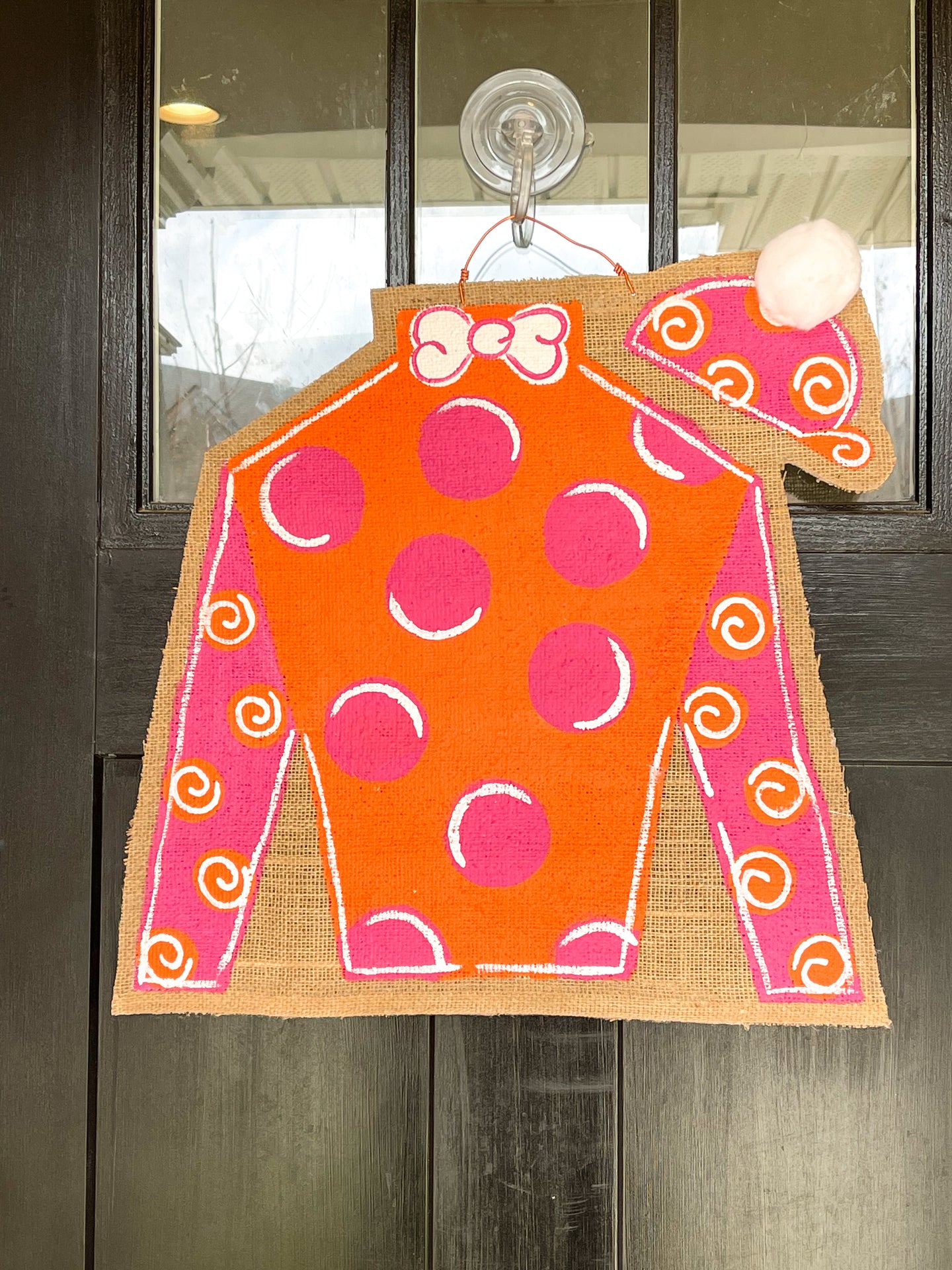 Derby Silk Door Hanger in Pink/Orange