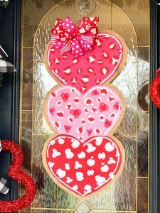 Leopard Hearts Door Hanger
