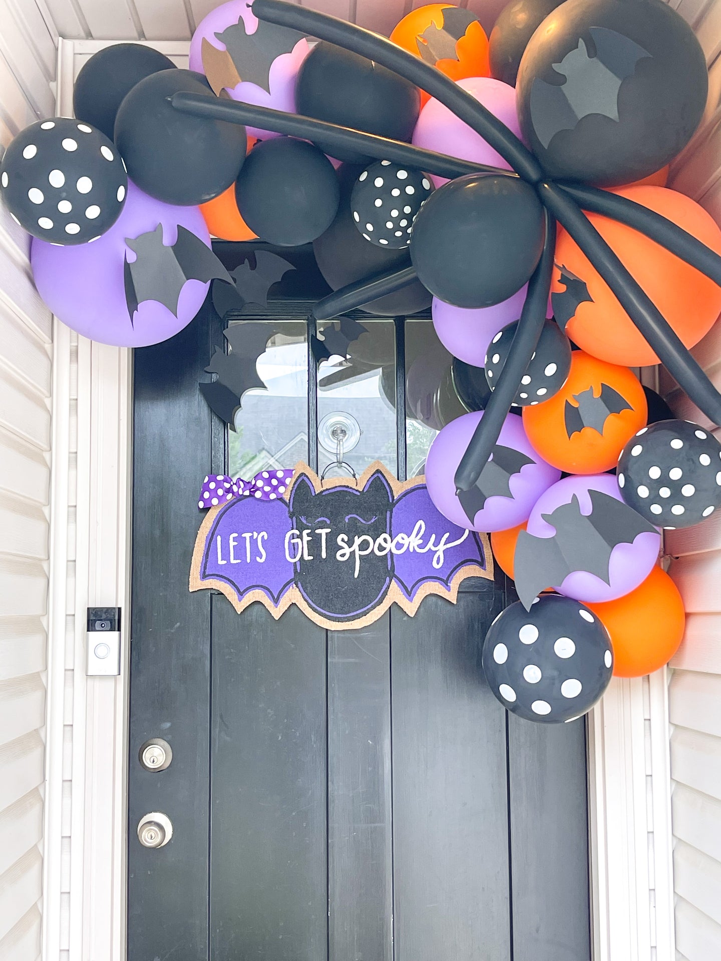 Bat Halloween Door Hanger in Purple