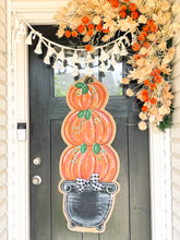 Load image into Gallery viewer, Door Hanger Pumpkin Topiary - Large Orange