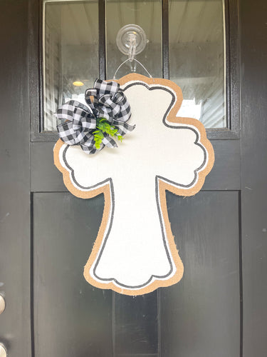 Cross Door Hanger with Eucalyptus