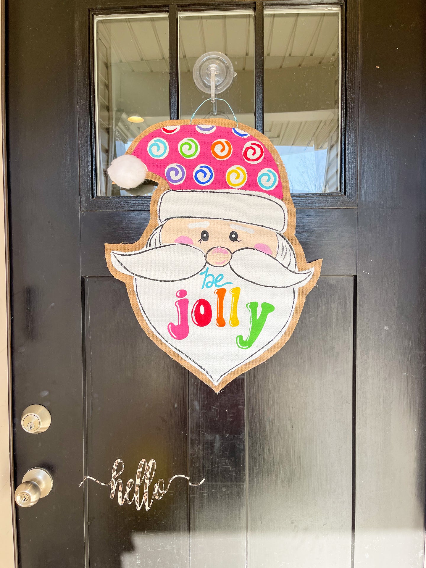 Be Jolly Santa Burlap Door Hanger in Merry and Bright