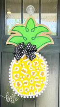 Load image into Gallery viewer, Burlap Pineapple Door Hanger (Large/Yellow/Leopard)