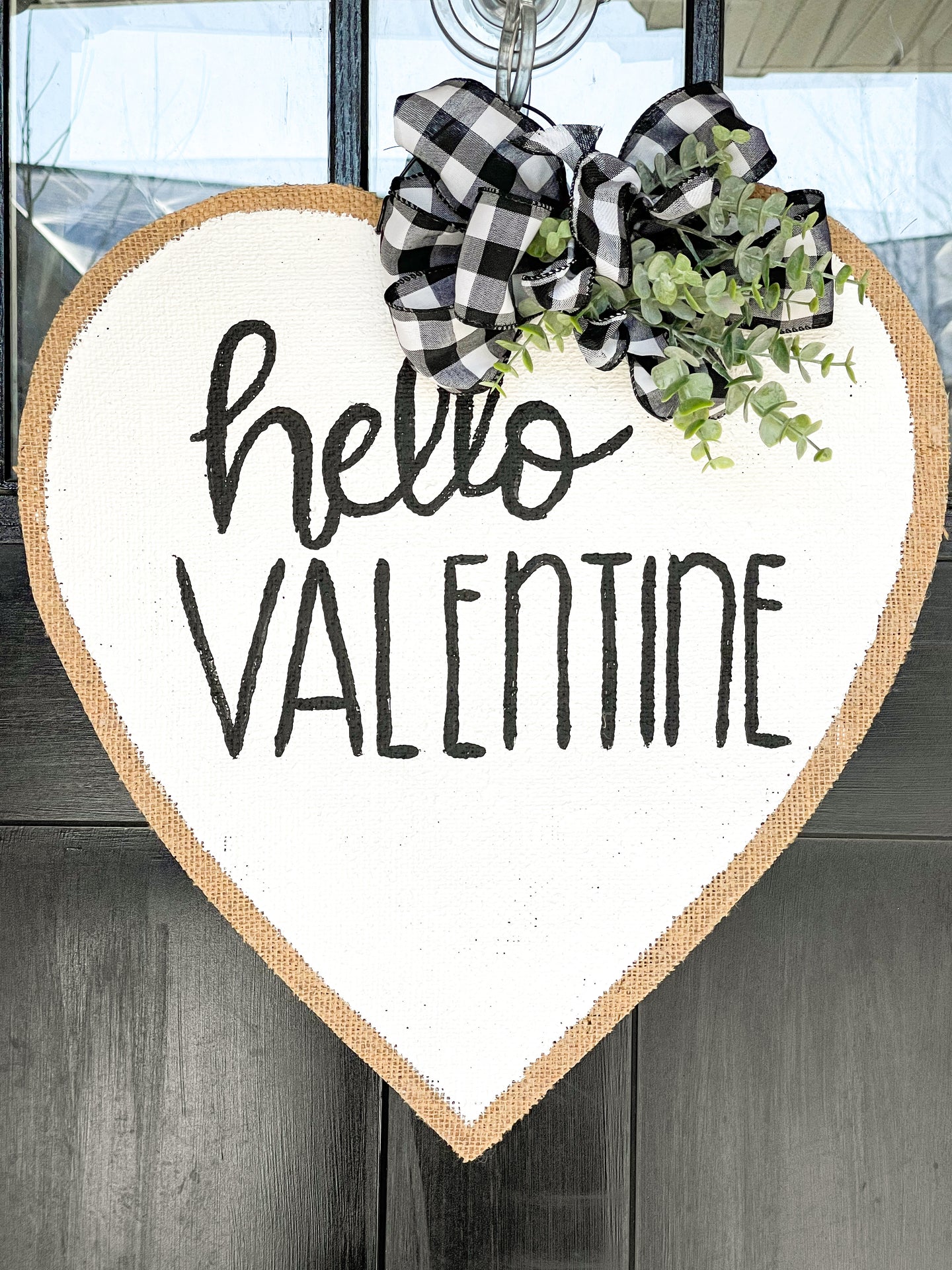 Hello Valentine Eucalyptus Door Hanger