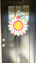 Load image into Gallery viewer, Burlap Flower Door Hanger - White Spring/Summer Round Sunflower